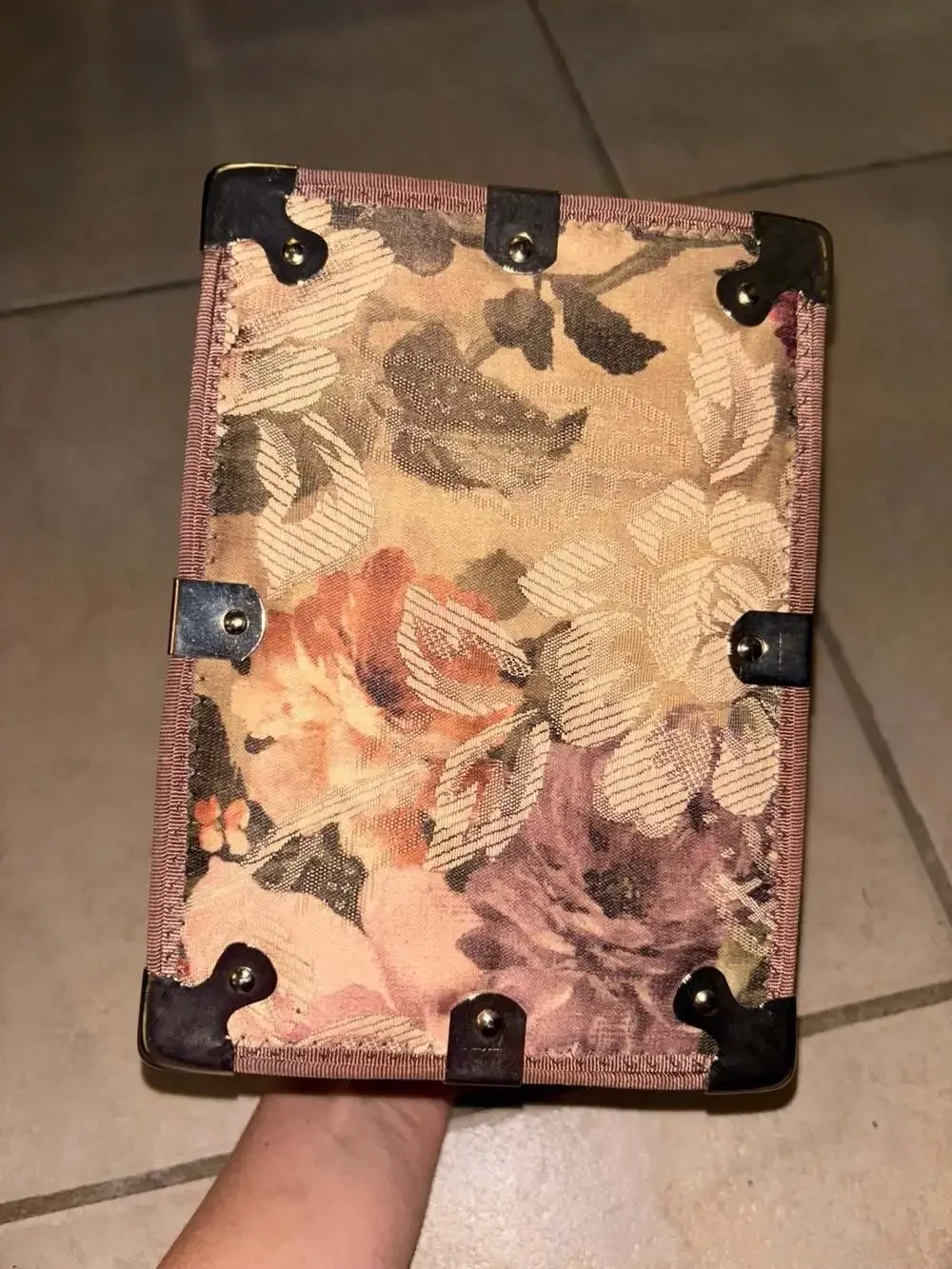 Vintage Floral Vanity Case Floral Storage Decor Jewelry Toiletry Trinket Box